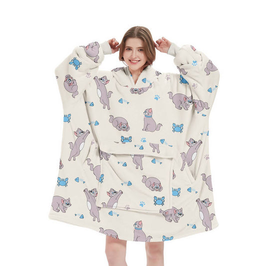 Outdoor Hoodie Blanket Pullover for Queue &TV Time_CWAHA6525