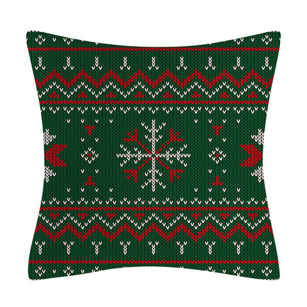 CHRISTMAS WOOL KNITTED STYLE RED PILLOWCASE