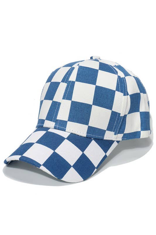 Spring Summer Checkered Baseball Cap, Sun Hat CWAH0003