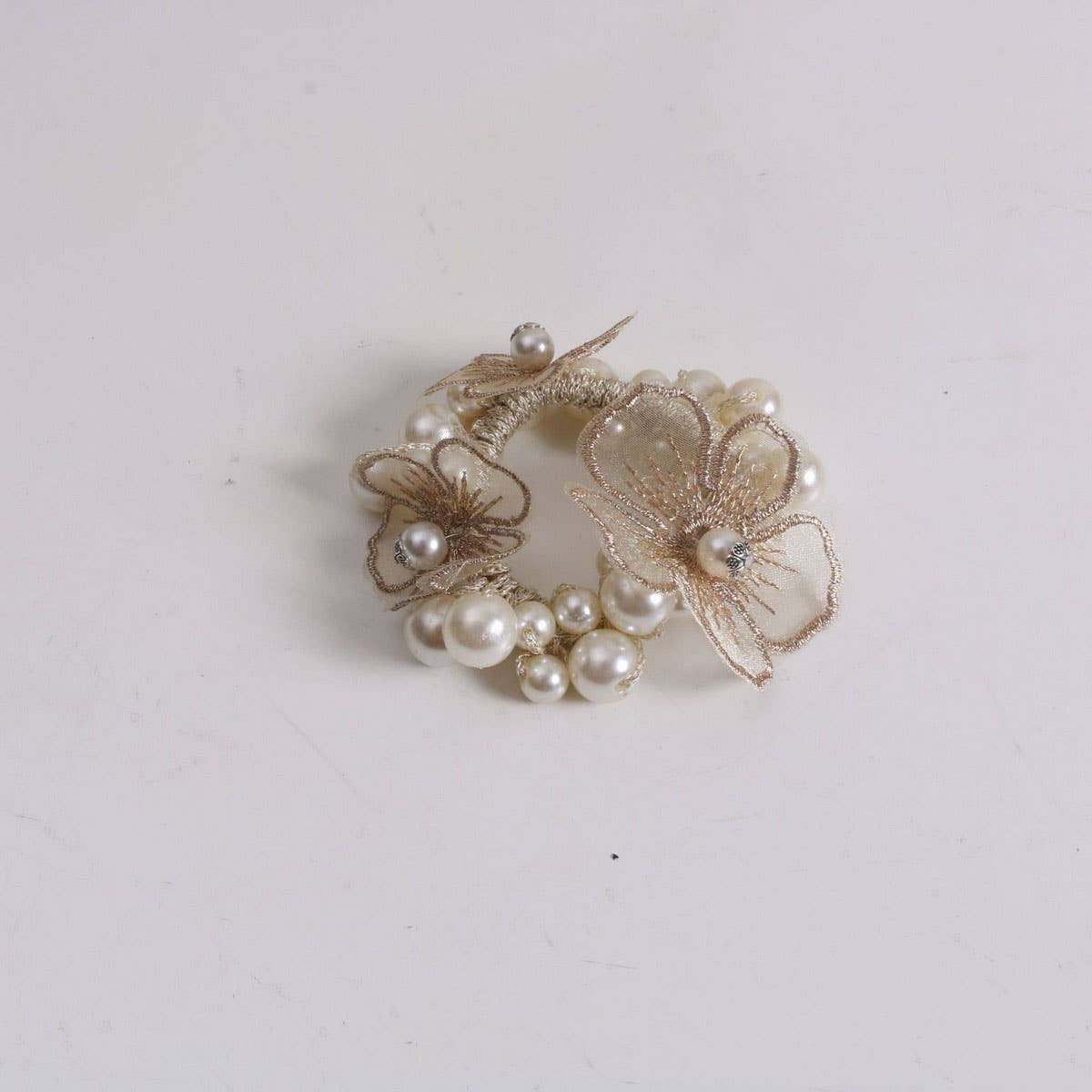 Boho Pearl Flower Hair Tie Elegant Fairy Style_CWAHA6781