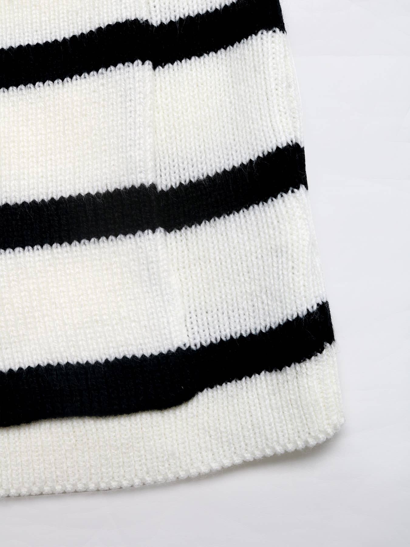 Striped color-blocking long sleeve knit cardigan