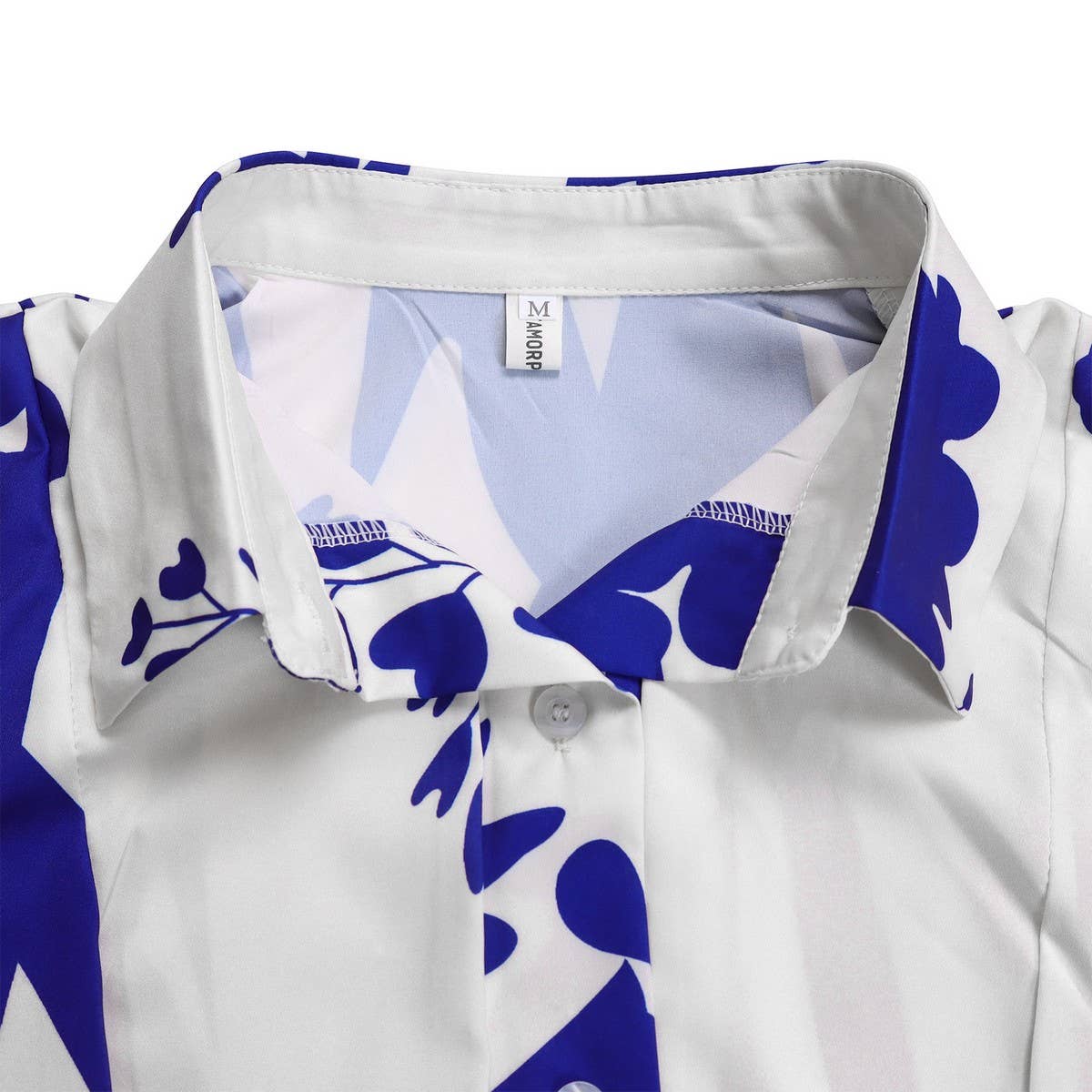 TEMPERAMENT PRINTED IRREGULAR LAPEL DRESS