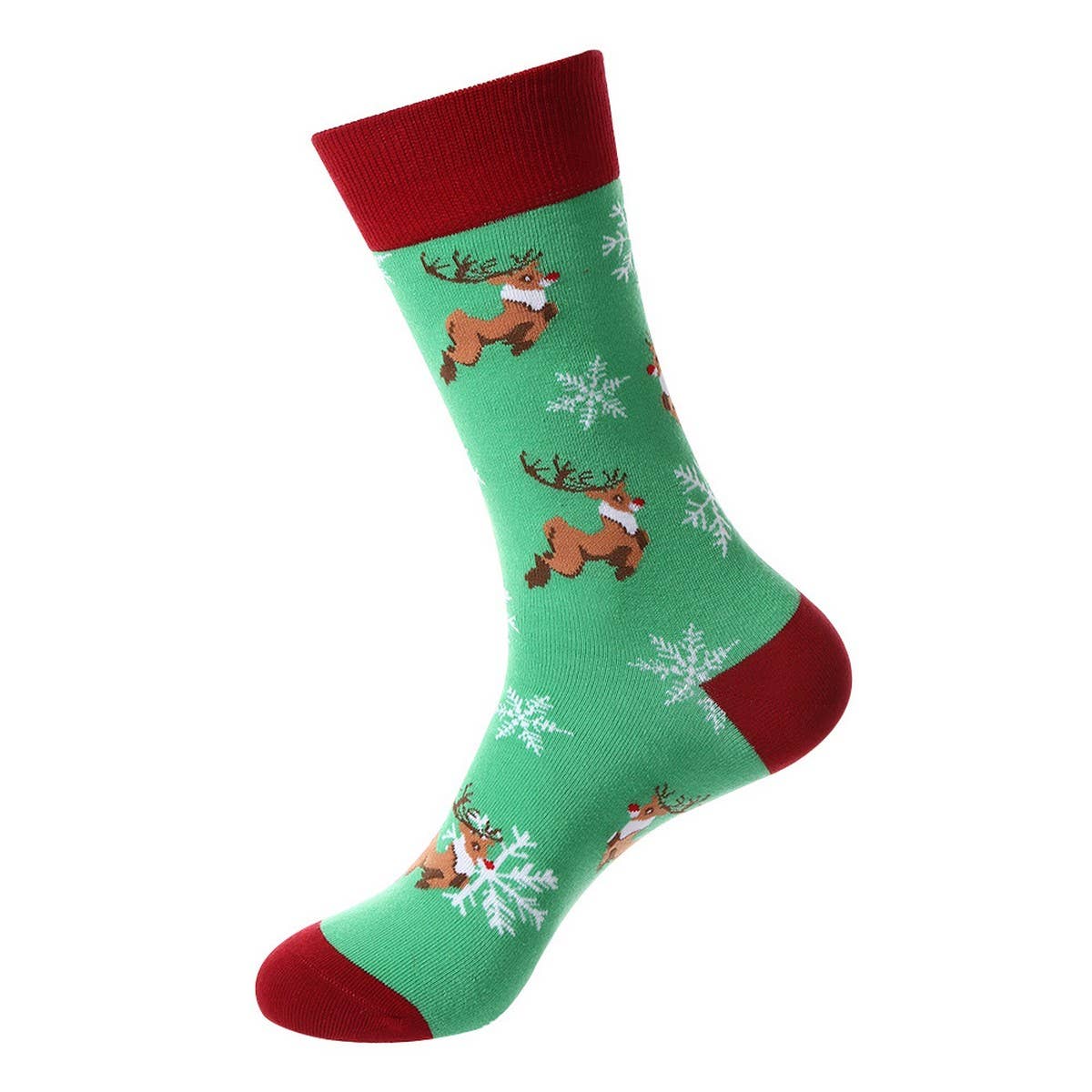 CHRISTMAS ELK SNOWMAN MIDDLE TUBE COTTON SOCKS