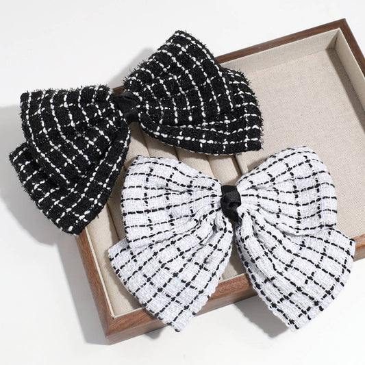 CHECK DOUBLE LAYER BOW HAIRPIN_CWAHA2197