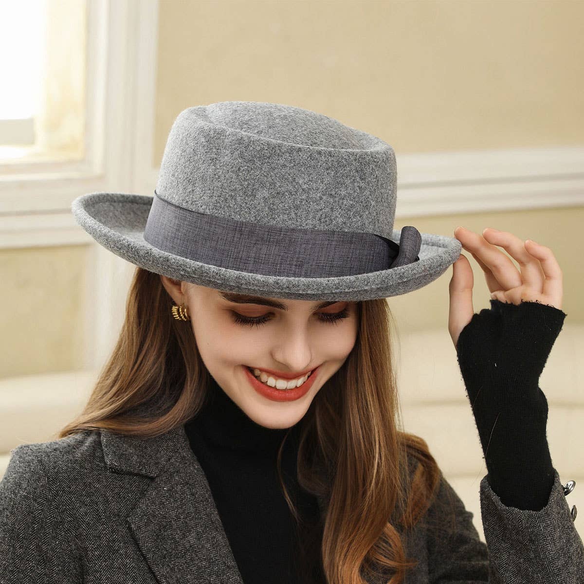 WOMEN'S VINTAGE WIDE-BRIMMED FEDORA FASHION HAT_CWAH1974
