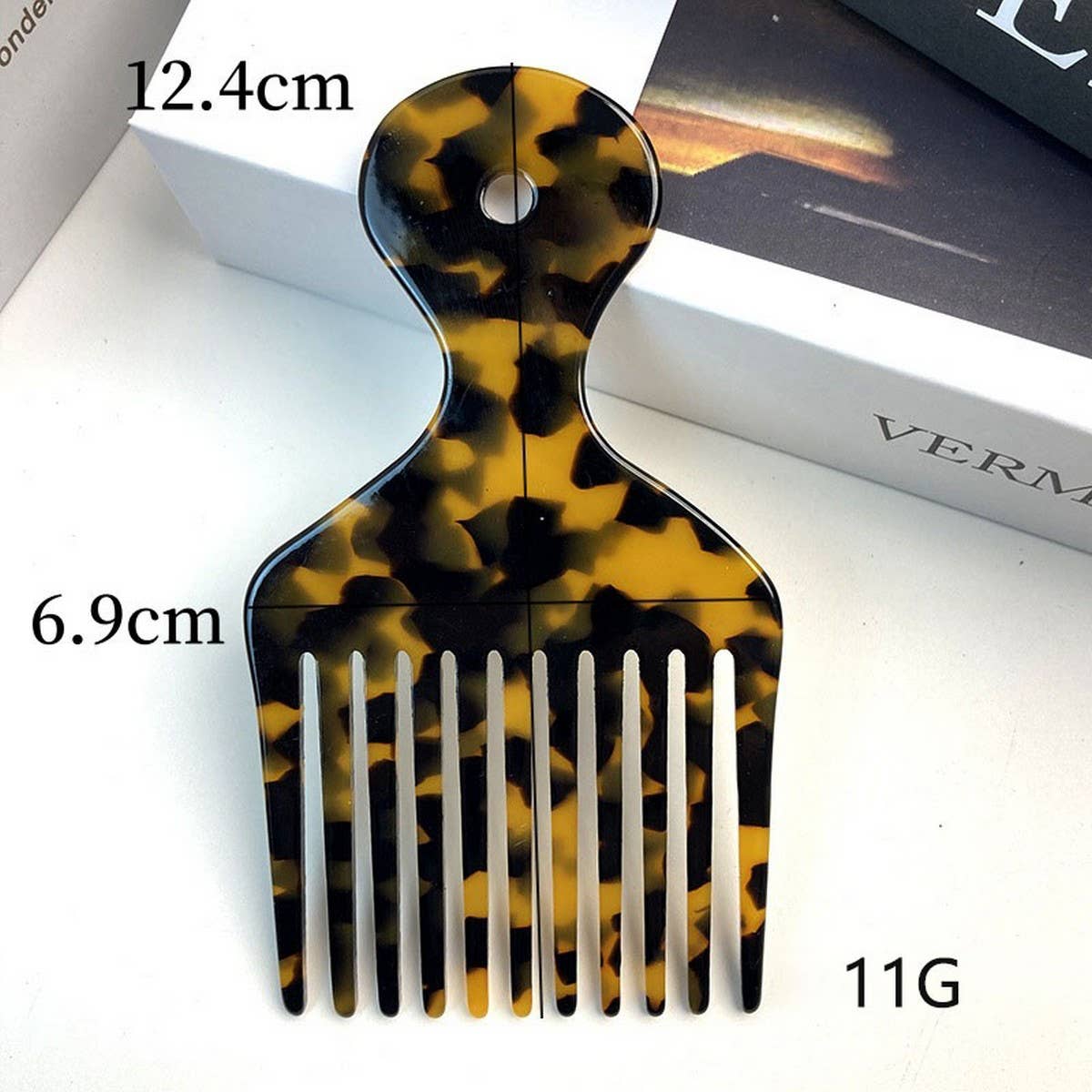 Chic Acetate Geometric Comb, Retro Long Handle_CWMM6435