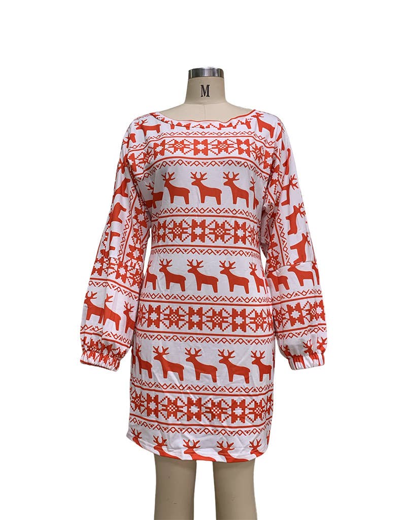 MOOSE PRINT BACKLESS T-SHIRT DRESS