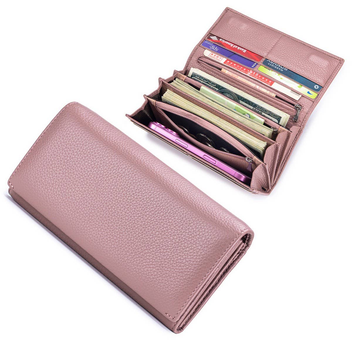 Women¡¯s Leather Long Wallet ? Large Capacity_CUAB00401