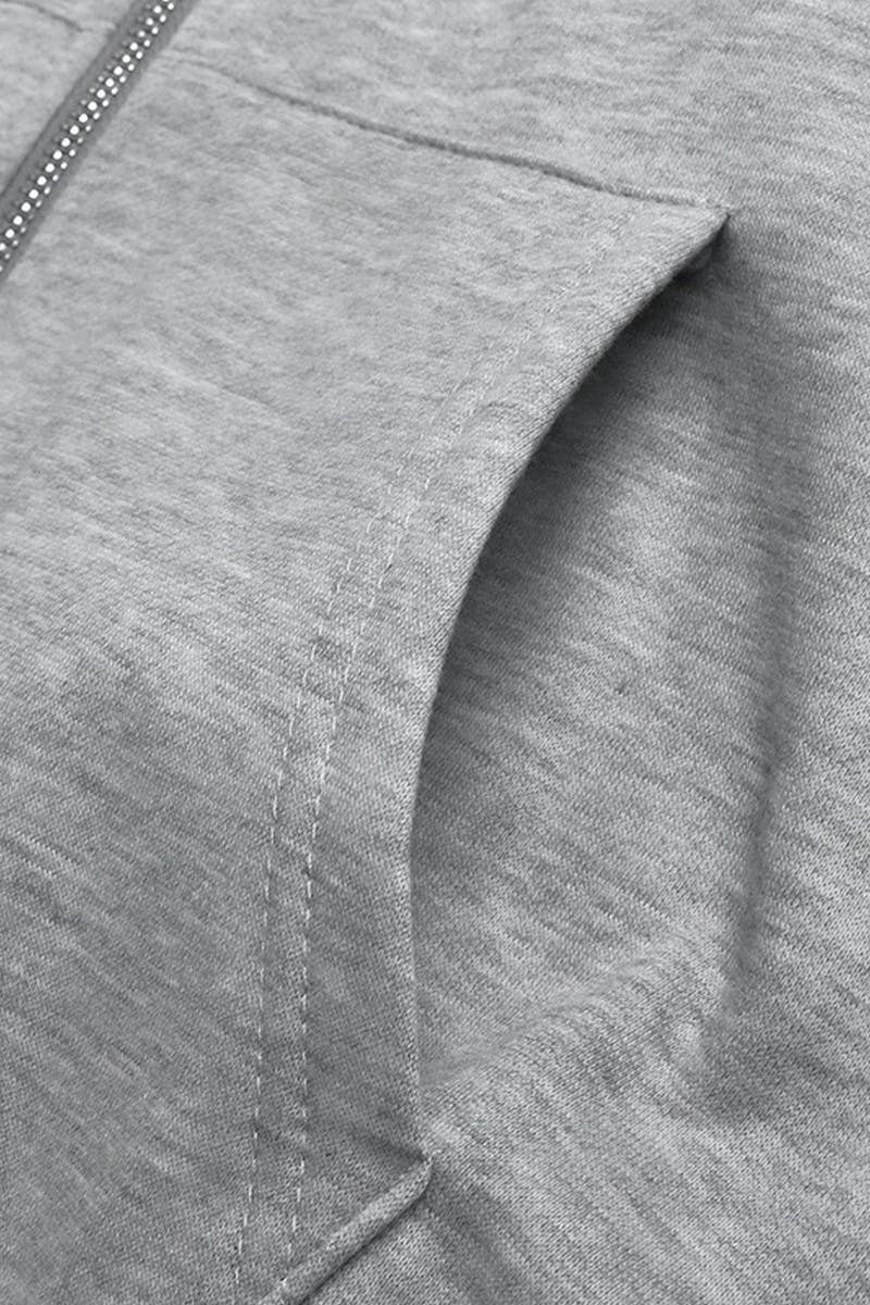 CWOCO1165_SOLID COLOR RIVET CASUAL FASHION SWEATSHIRT JACKET