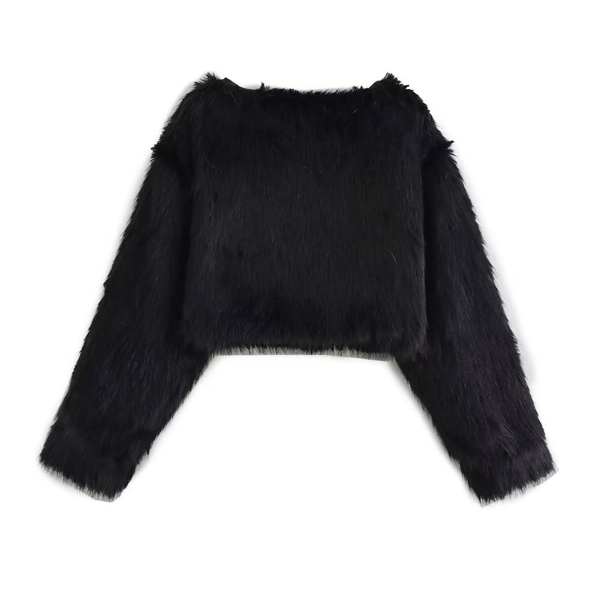 Fashion simple woolen long-sleeved sweatshirt