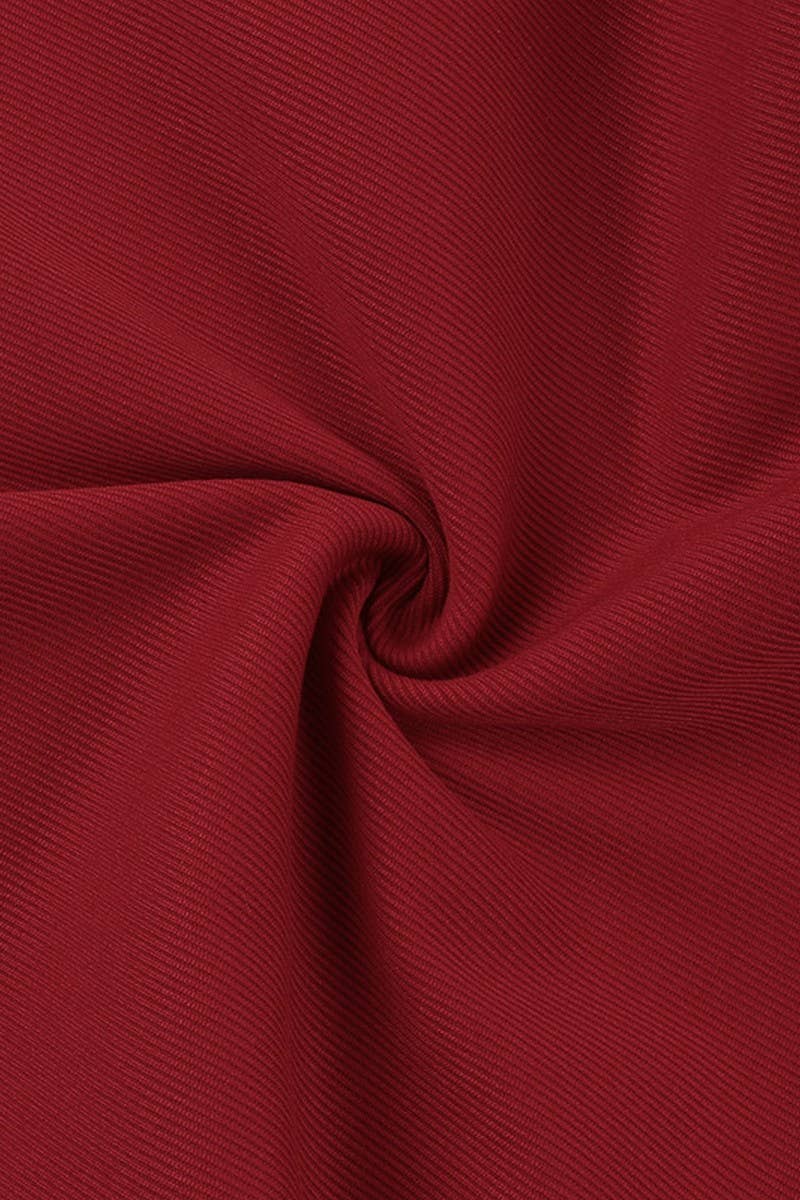 CWDSD7678_RED KNIT SLEEVELESS RUFFLE DRESS