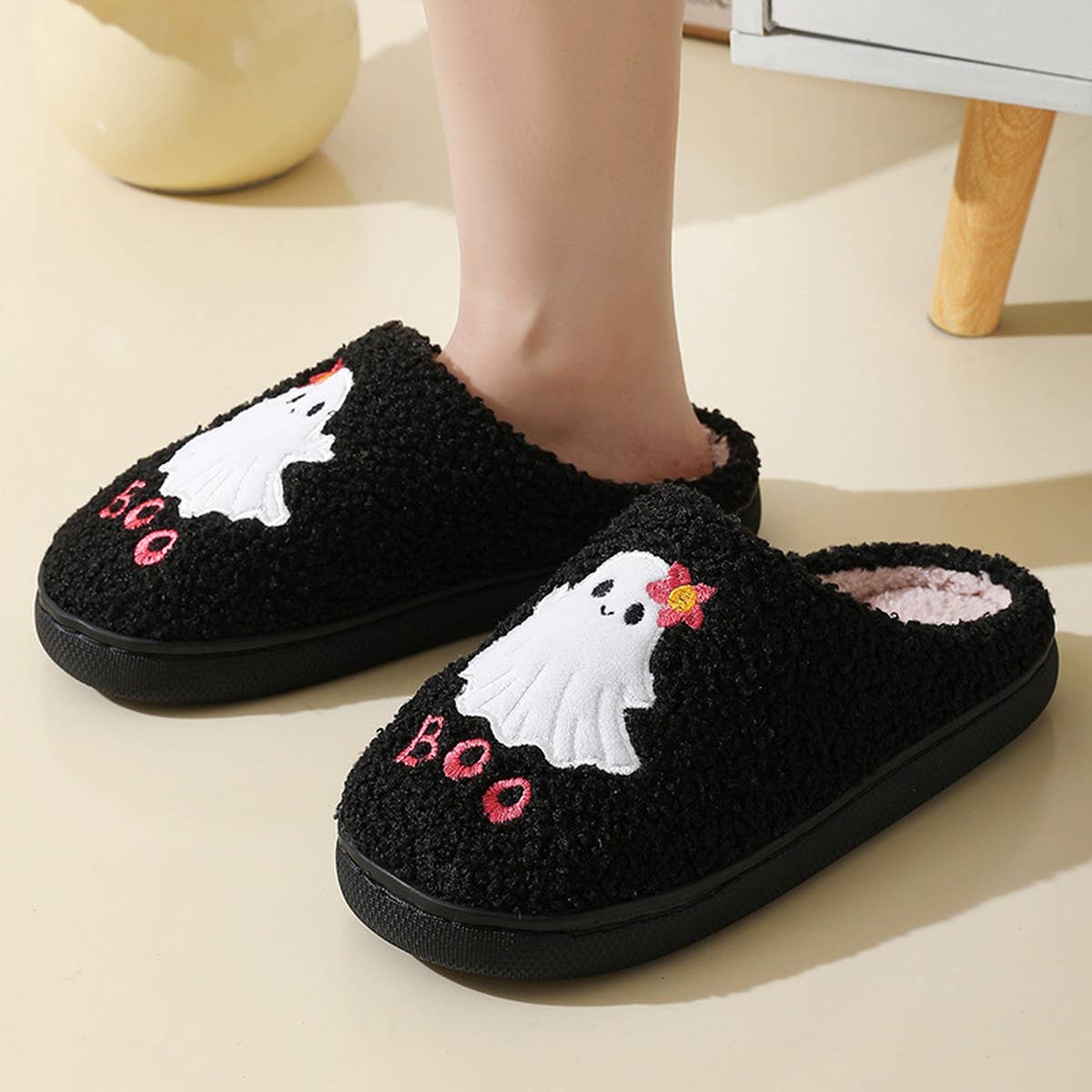 HALLOWEEN CUTE GHOST STYLE WARM COTTON SLIPPERS