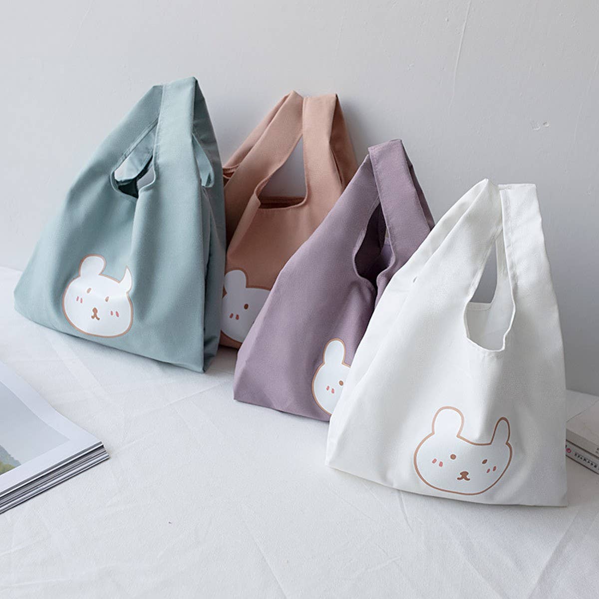 Cute Bear Canvas Lunch Tote for Students_CWAB5600