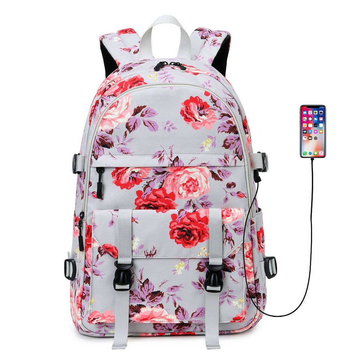 Printed Oxford Backpacks for School Girls Travel_CWAB5504