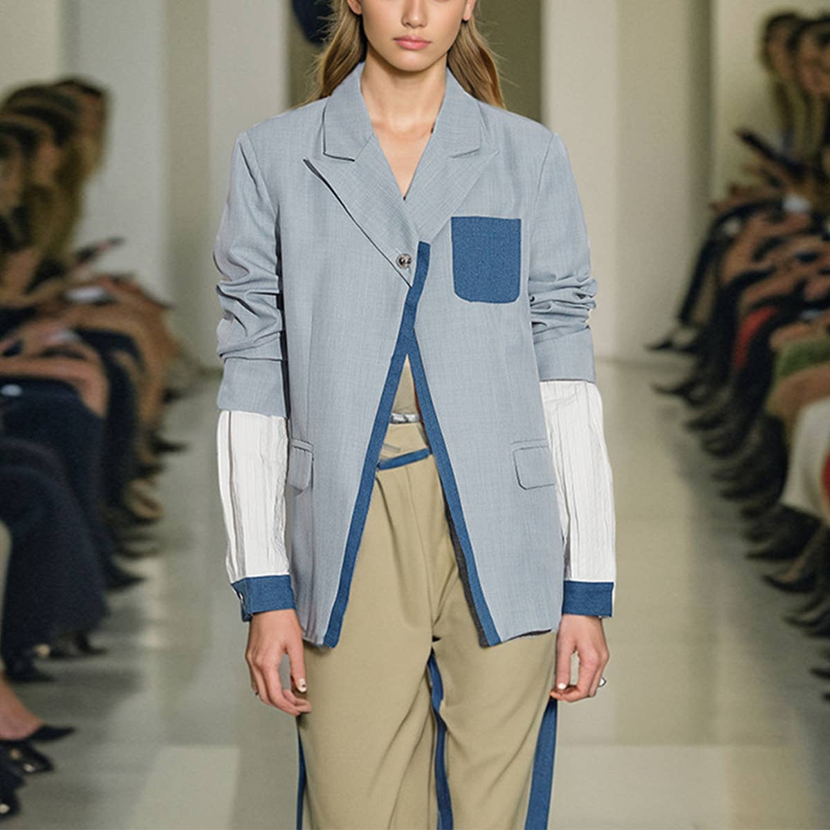 Casual Colorblock Loose Blazer for Women_CWOCO1246