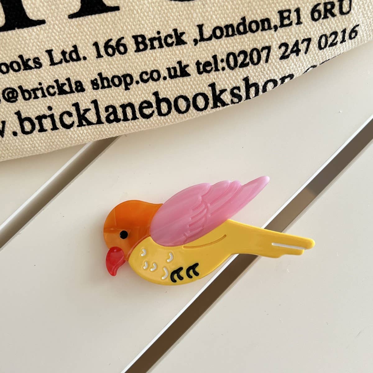 CWAHA07744_CARTOON TULIP BIRD ACETATE HAIR CLIP FOR WOMEN