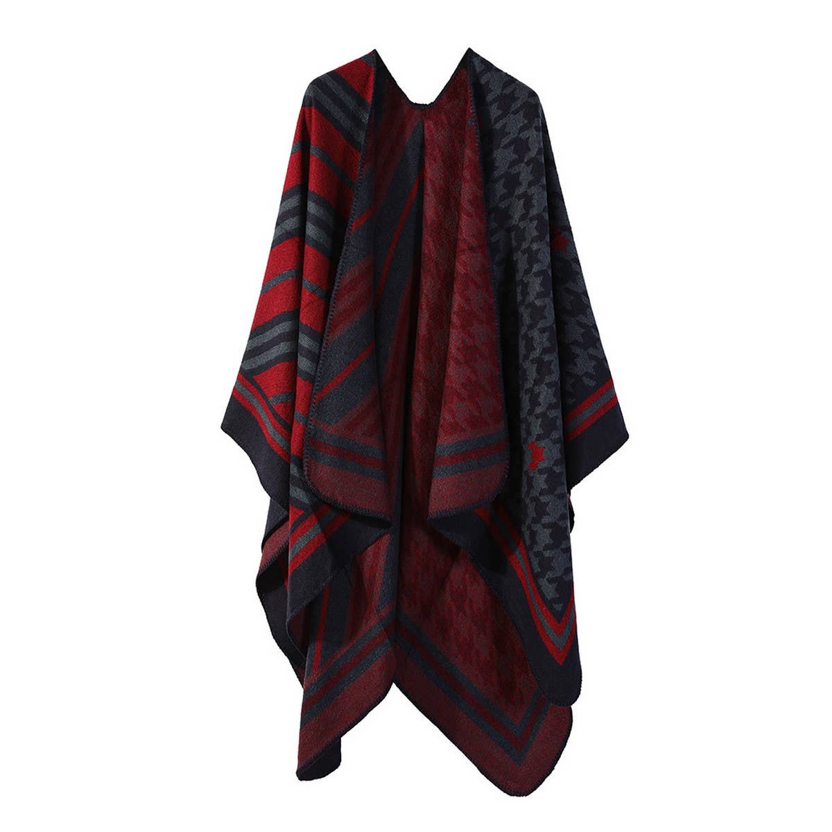 STRIPED SHAWL WARM CASHMERE ALL-MATCH CAPE_CWASC2251
