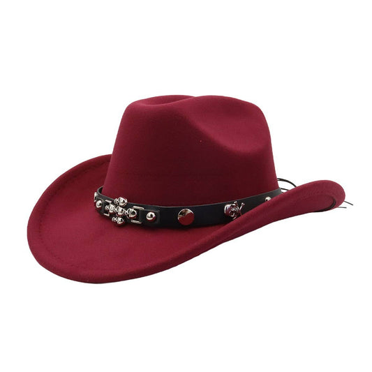 Western Ethnic Wool Cowboy Fedora Hat for Couples_CWAH04385