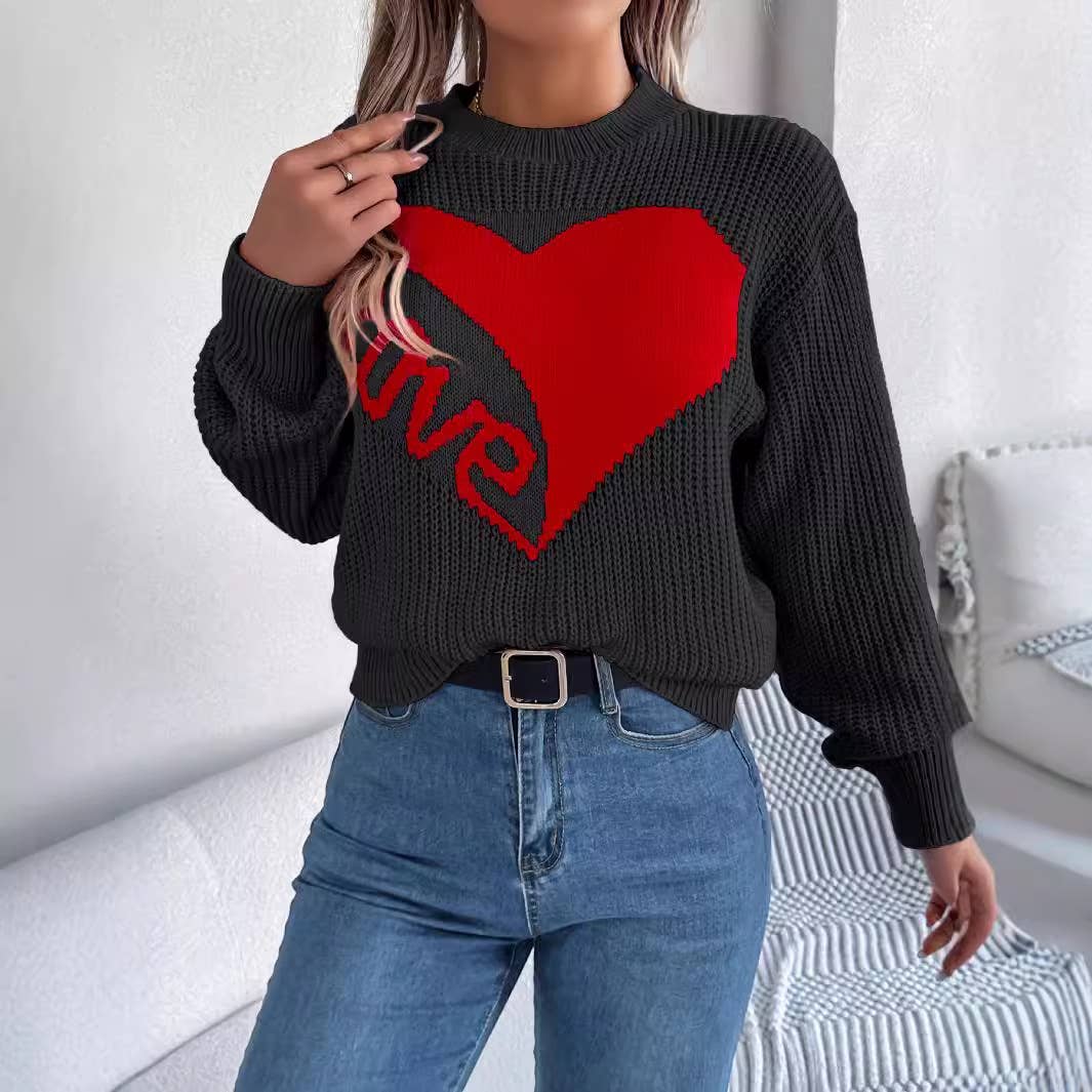 VALENTINE'S DAY LOVE LONG-SLEEVED PULLOVER