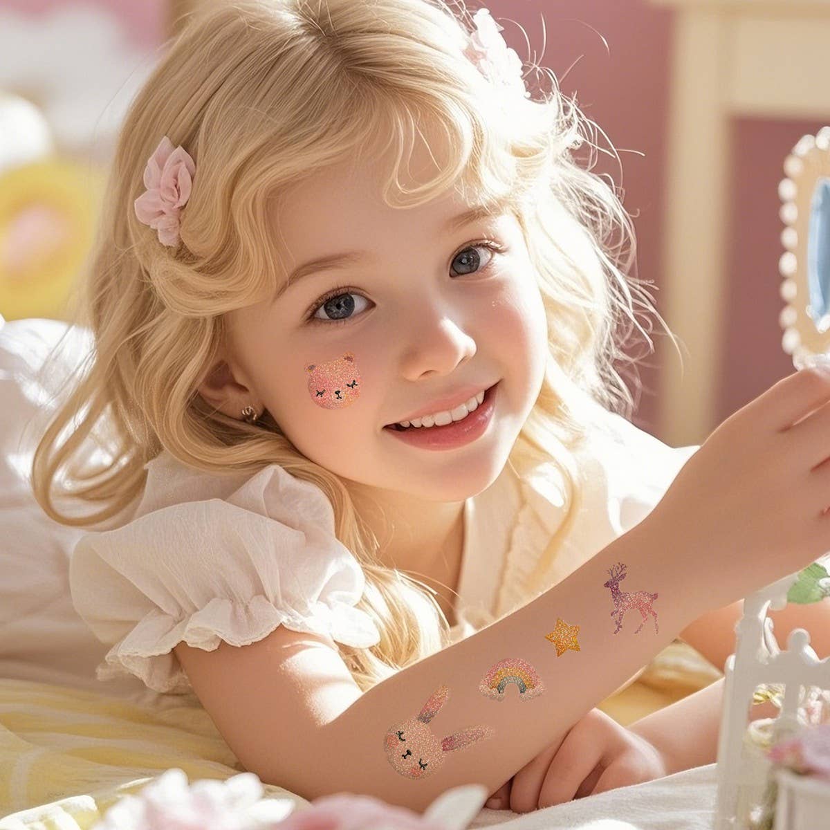 Glitter Cartoon Tattoo Stickers for Kids ?Bear Set