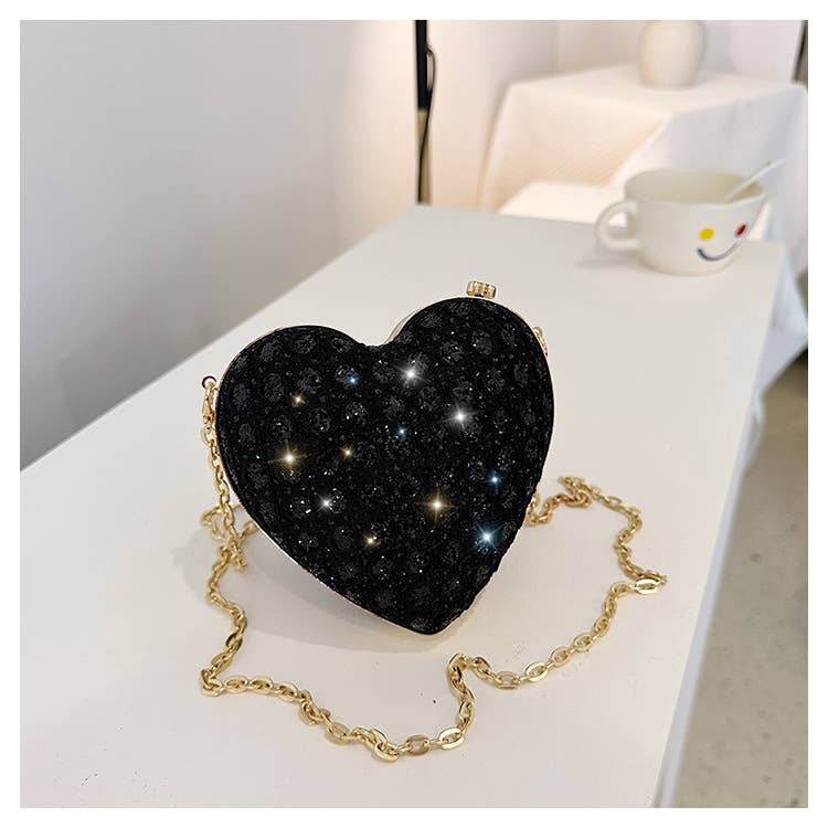 Fashionable rhinestone chic single-shoulder bag