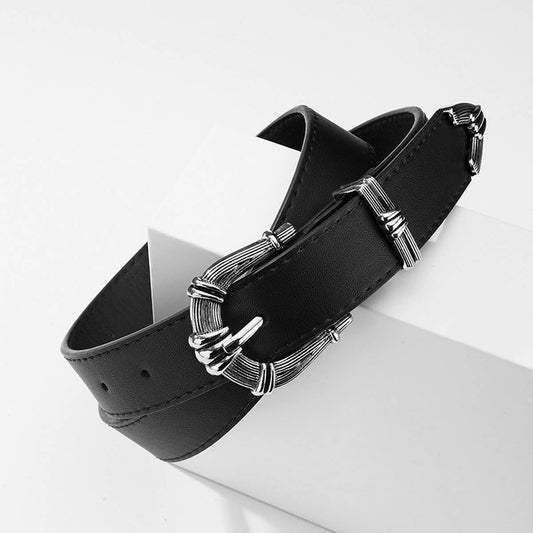 WOMEN TRENDY BELT WITH GUN BUCKLE_CWABE0367