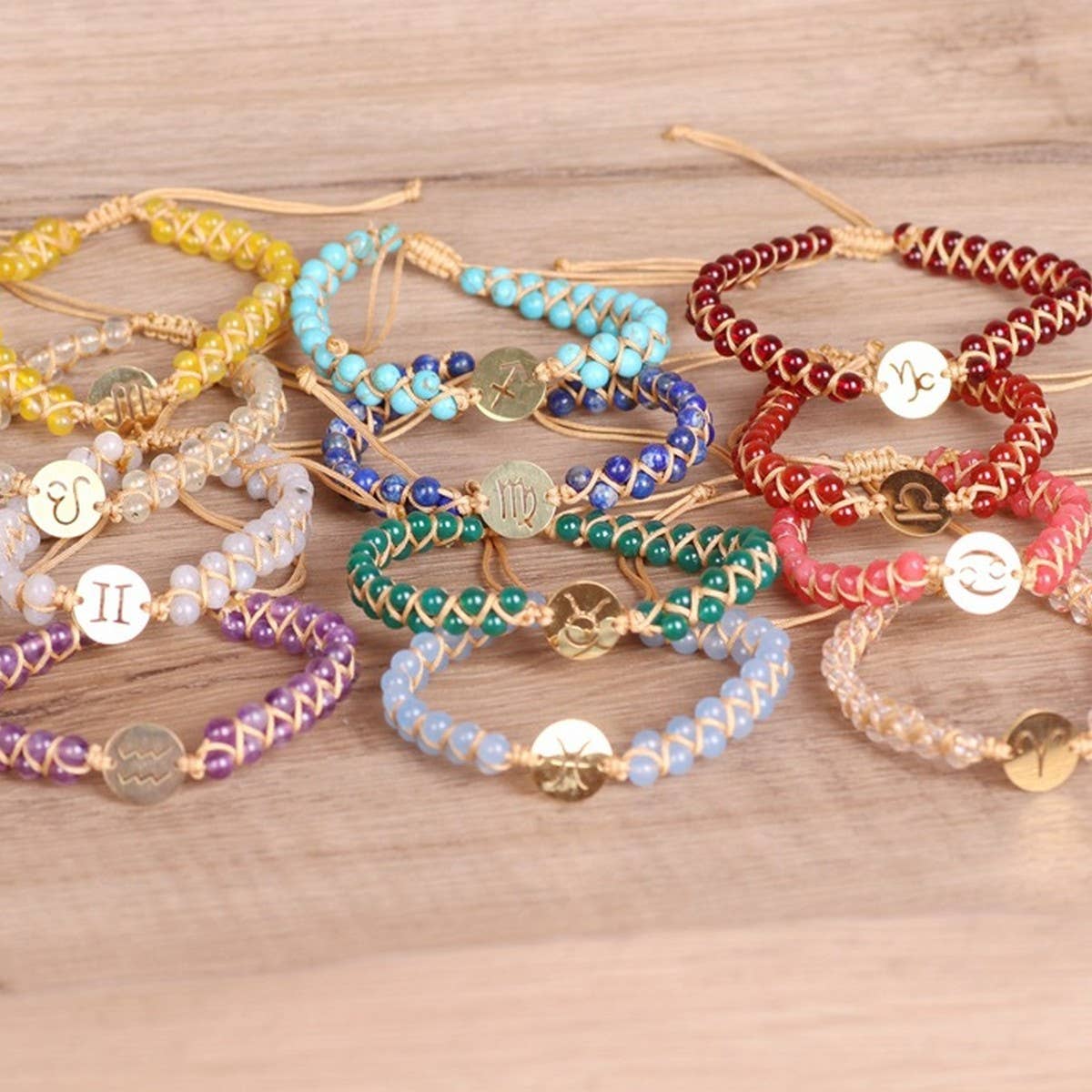 CONSTELLATIONS 4MM STONE BEADS BRAIDED BRACELETS