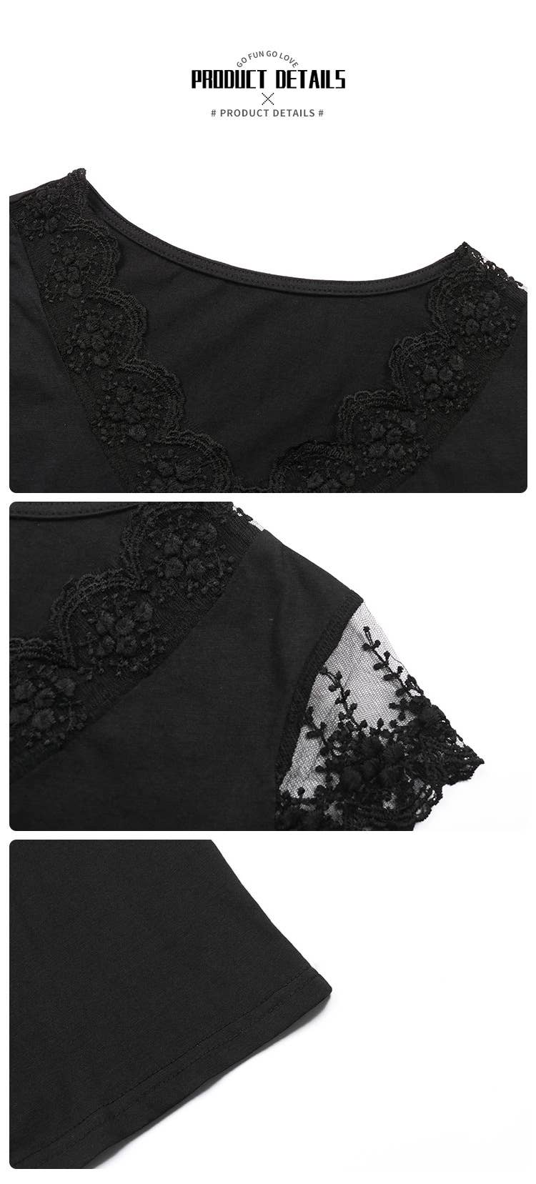 Lace patchwork vest blouse