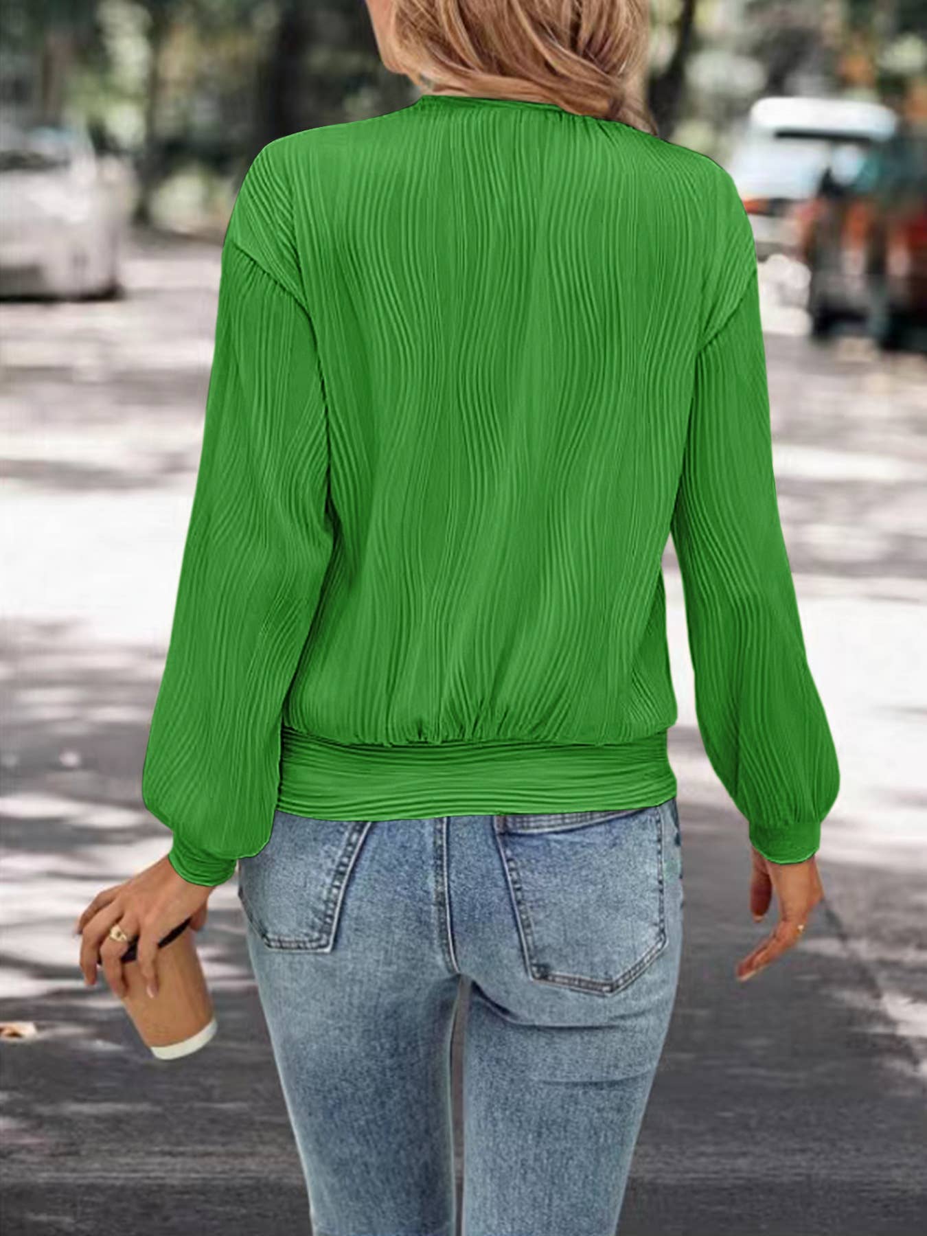 DROP SHOULDER ROUND NECK KNIT SOLID COLOR T-SHIRT