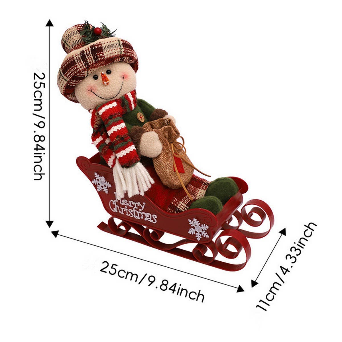 CWMM1741_Christmas Decorations Sleigh Car Doll Home Decor