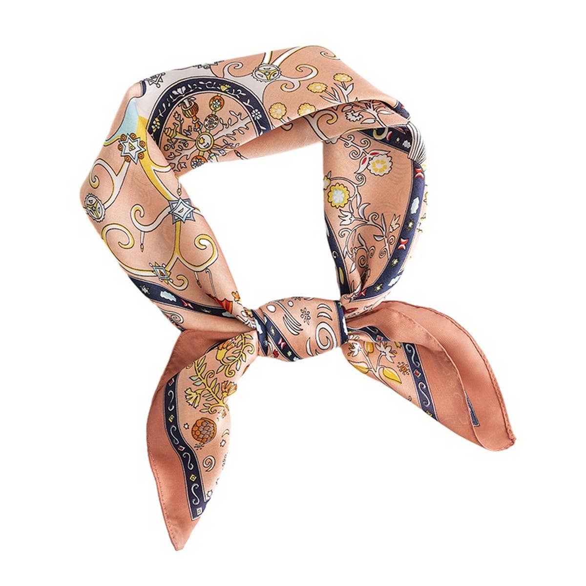 Floral Satin Square Scarf for Women?™s Elegance
