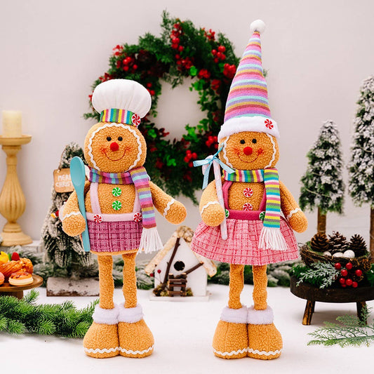 CWMM10290_CHRISTMAS STRETCH GINGERBREAD DOLL PLUSH DECOR