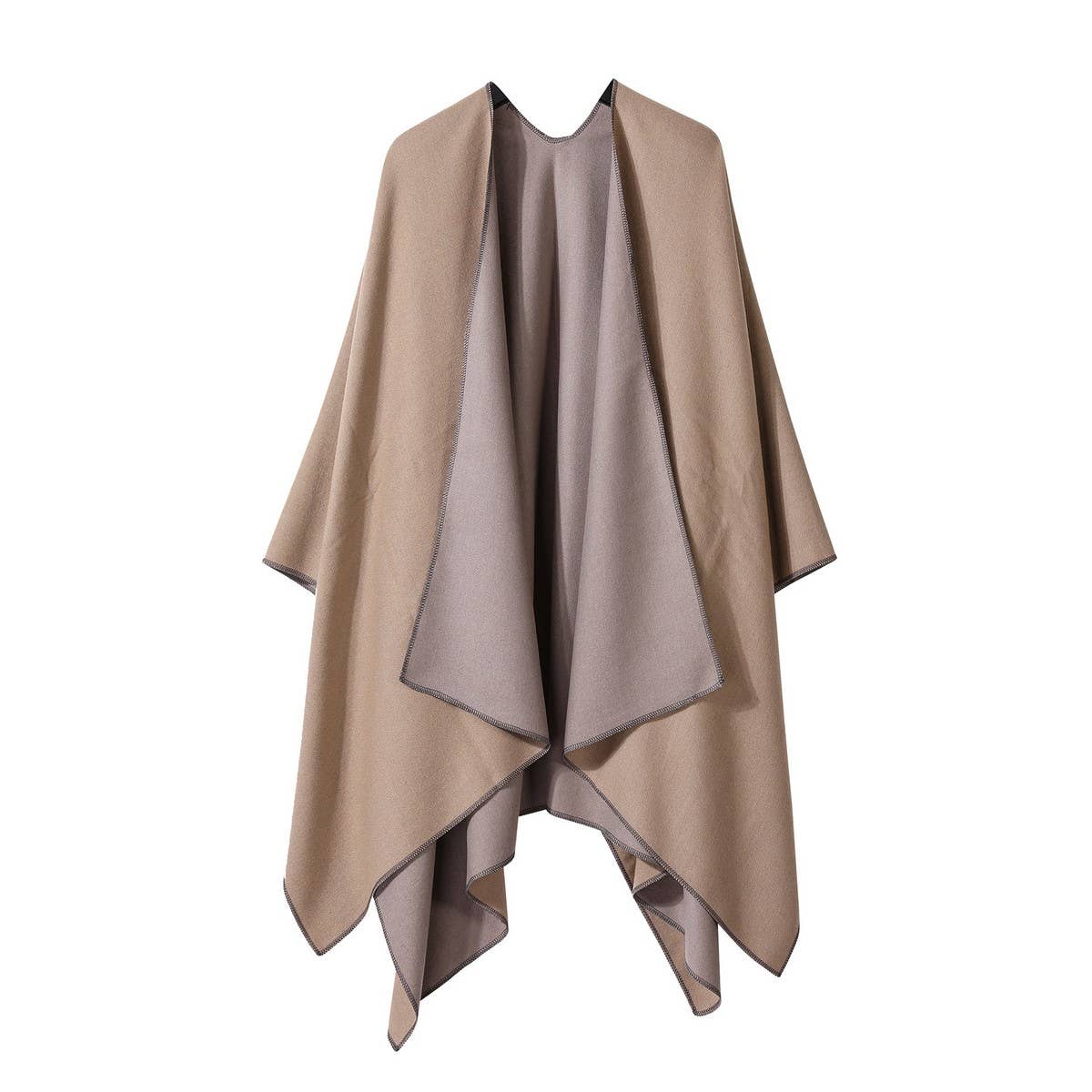 SOLID COLOR DOUBLE-SIDED CAPE SHAWL OUTER CAPE_CWASC2131