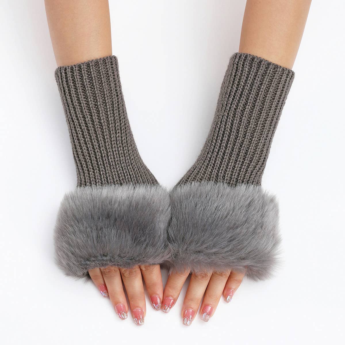 KNITTED THERMAL FINGERLESS GLOVES ARM GLOVES_CWAG0108