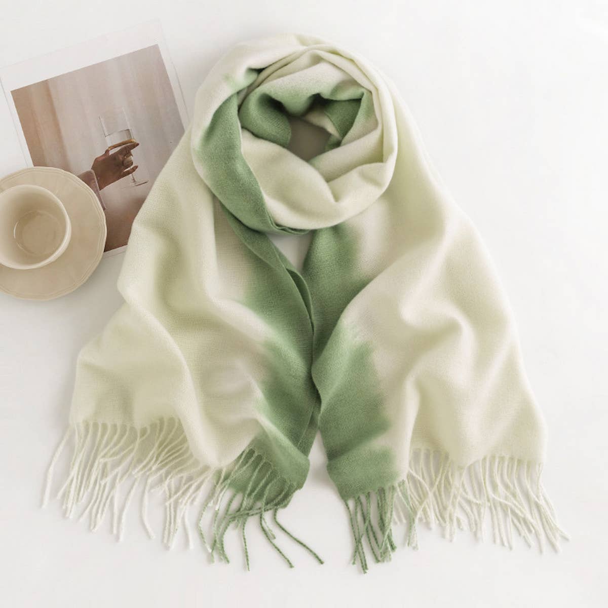 Chic Cashmere Feel Scarf - Faux Wool Winter Shawl_CWASC0435