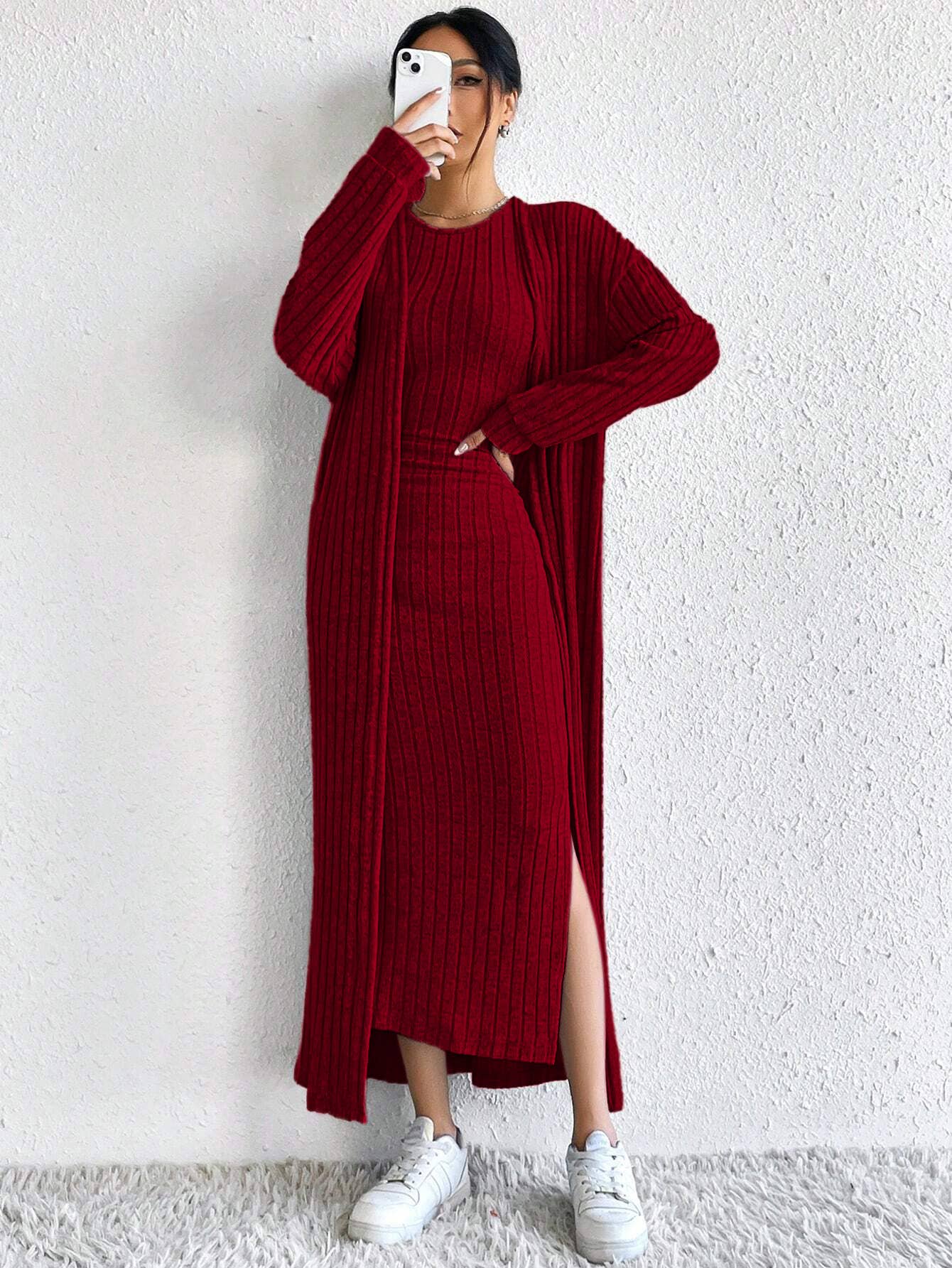 LAZY SIMPLE FASHION SUIT DRESS COAT TWO-PIECE SET