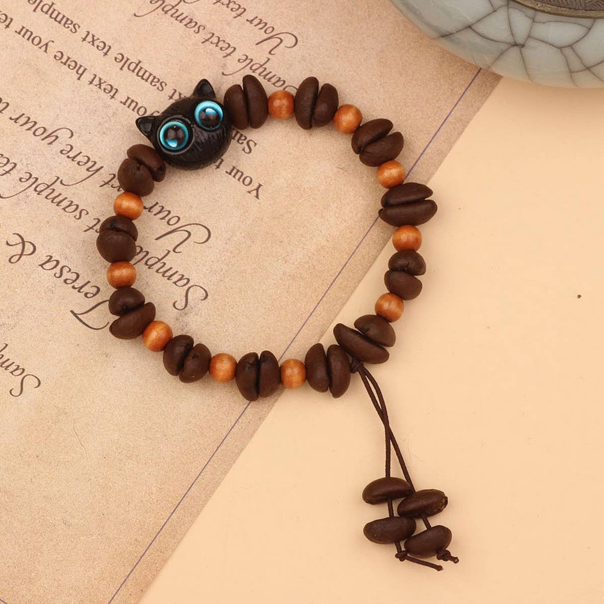CREATIVE CARTOON HANDMADE COFFEE BEAN BRACELET