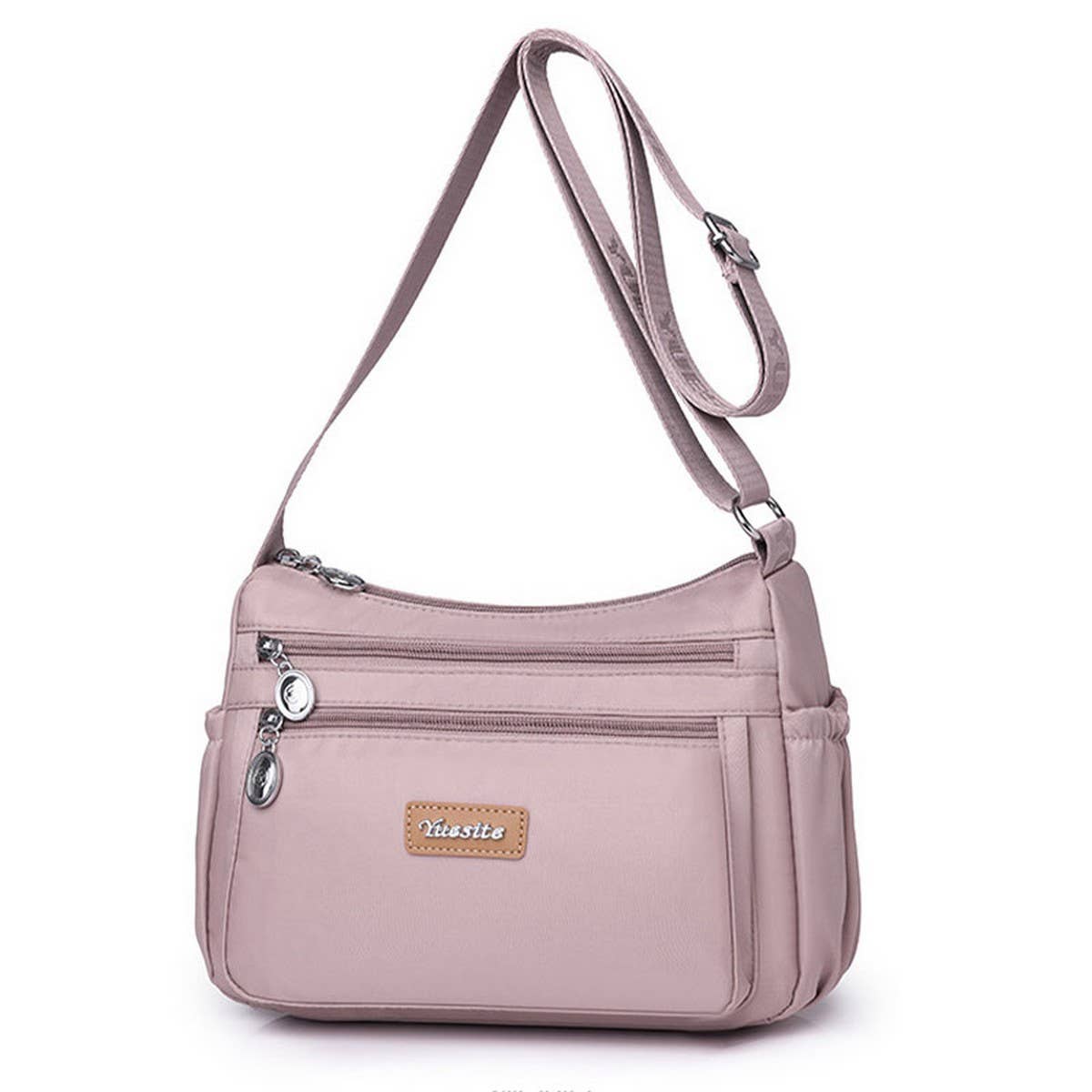 MULTI-COMPARTMENT NYLON SHOULDER AND CROSSBODY BAG
