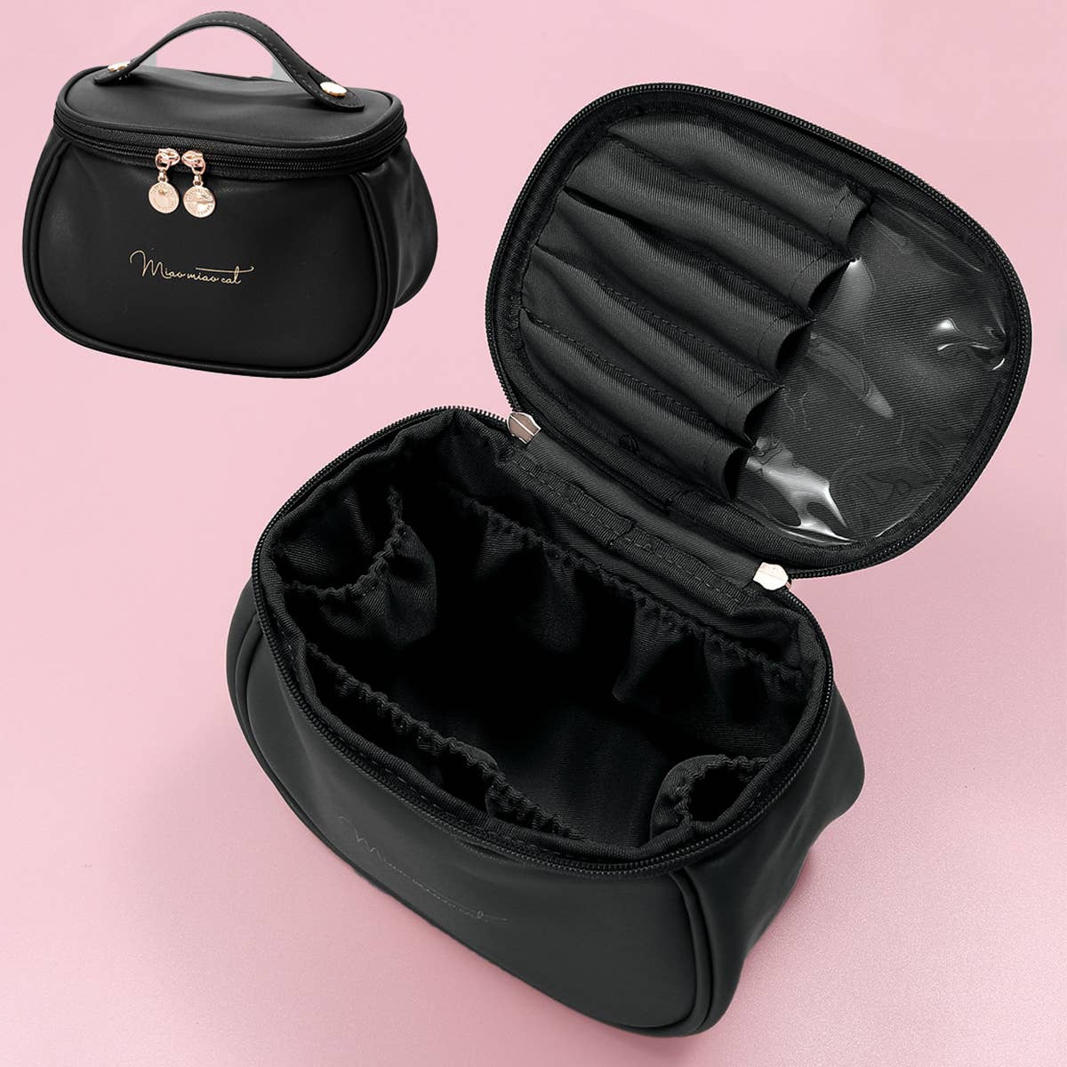 LETTER GRAPHIC PU MAKEUP BAG_CWAB0547