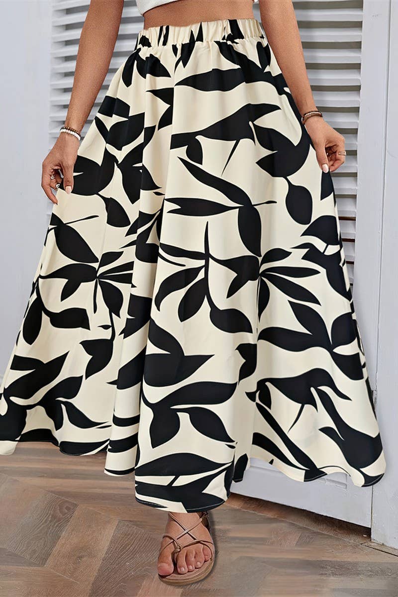 CWBLS0436_SUMMER TEMPERAMENT DRAPE PLEATED SKIRT