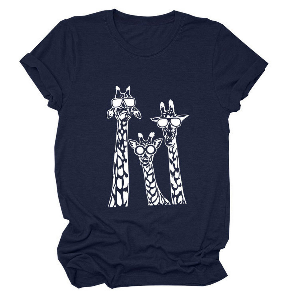 Women's Giraffe Print Casual Summer T-Shirt