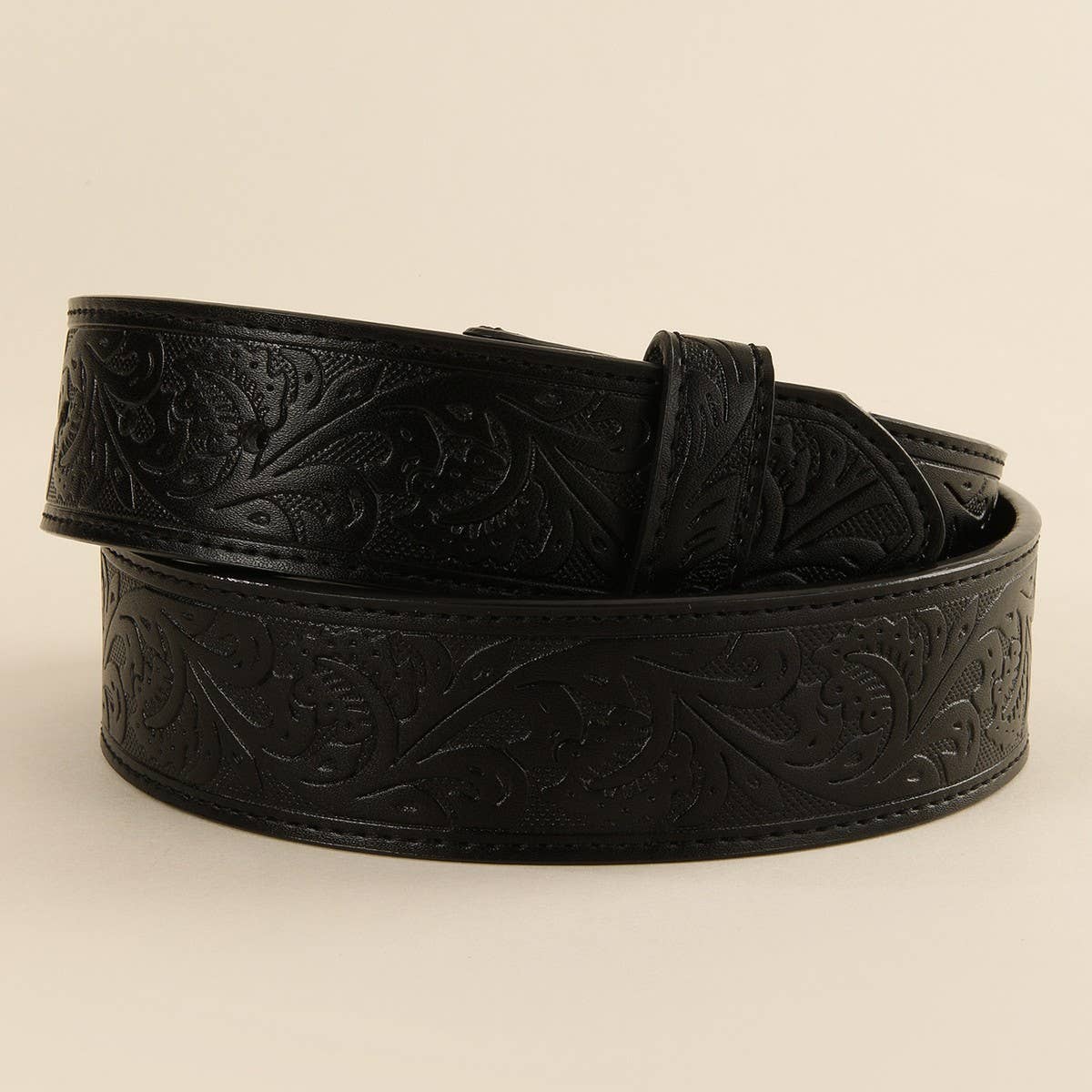 VINTAGE EMBOSSED DISTRESSED WESTERN BELT