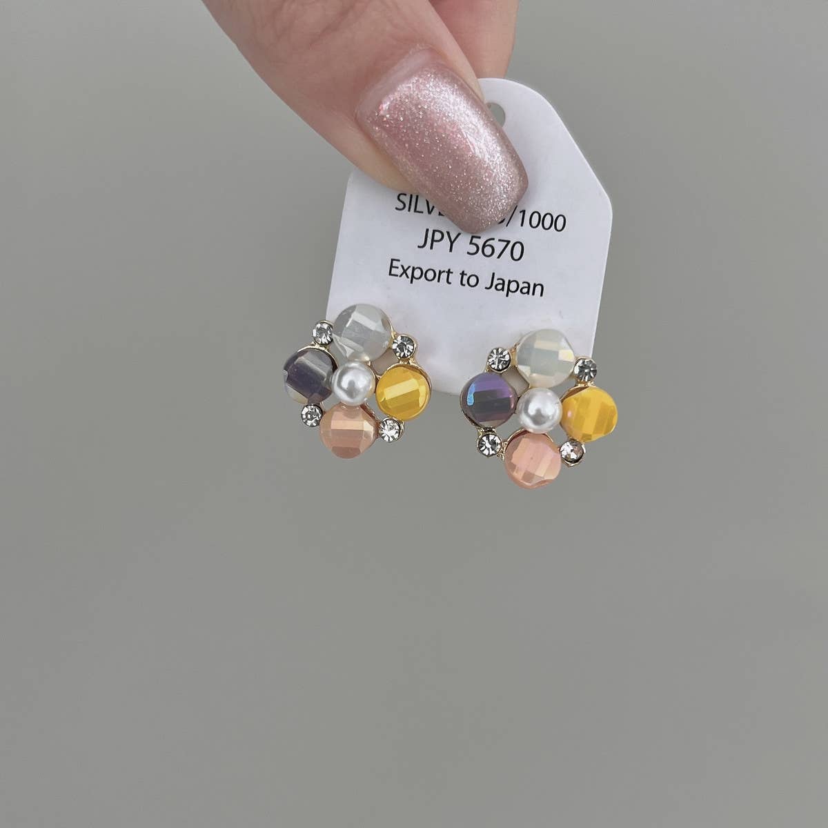 HIGH-END CRYSTAL FLOWER STUD EARRINGS