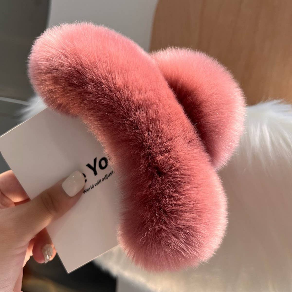 Large Real Rex Rabbit Fur Hair Claw - Cute & Cozy_CWAHA3302