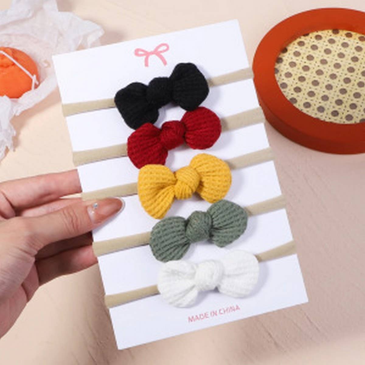 Waffle Bow Baby Headband Set ? Solid Colors
