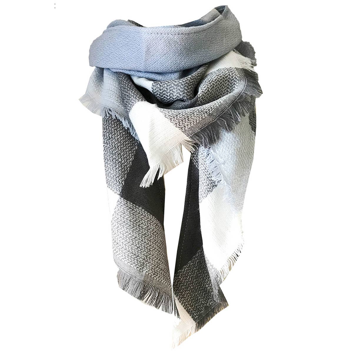 Rainbow Plaid Scarf ??Triangle Winter Shawl_CWASC0116