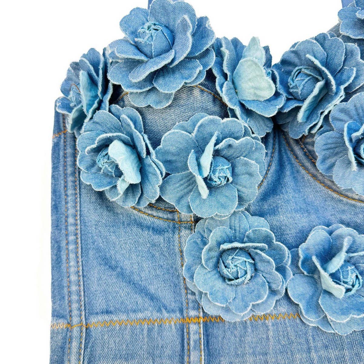 HAND-BEADED FLORAL HERRINGBONE CORSET