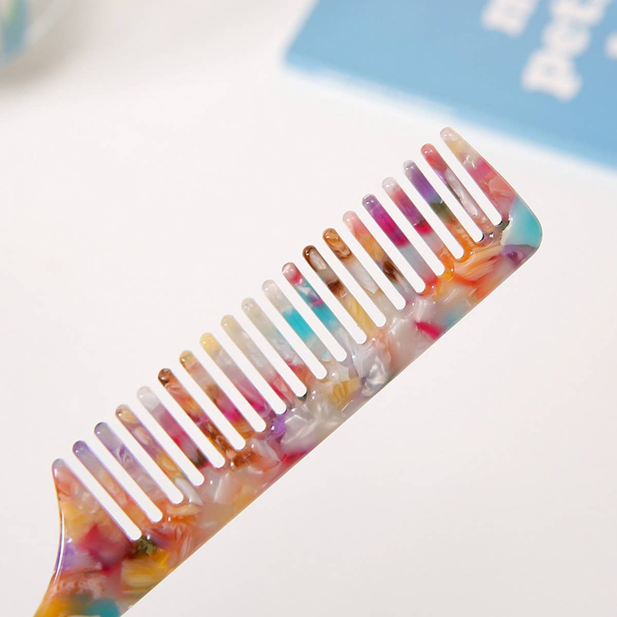Acetate Long Handle Comb, Elegant Retro Hair Brush_CWMM6430