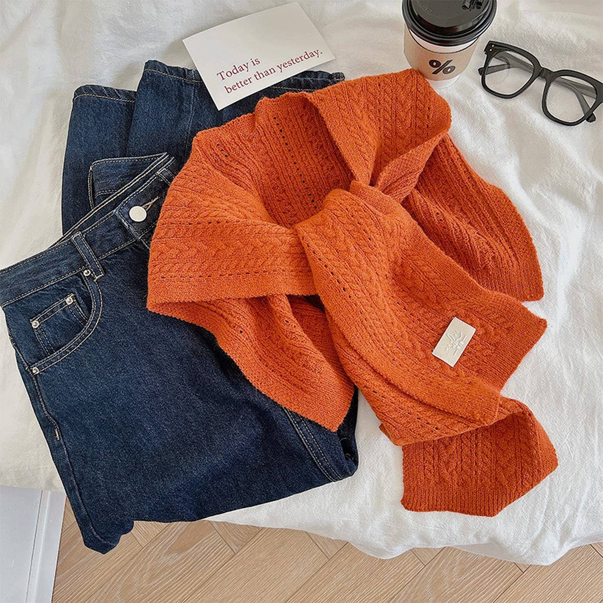 CWMM10402_SOLID KNIT SHAWL CAPE SCARF FOR WOMEN