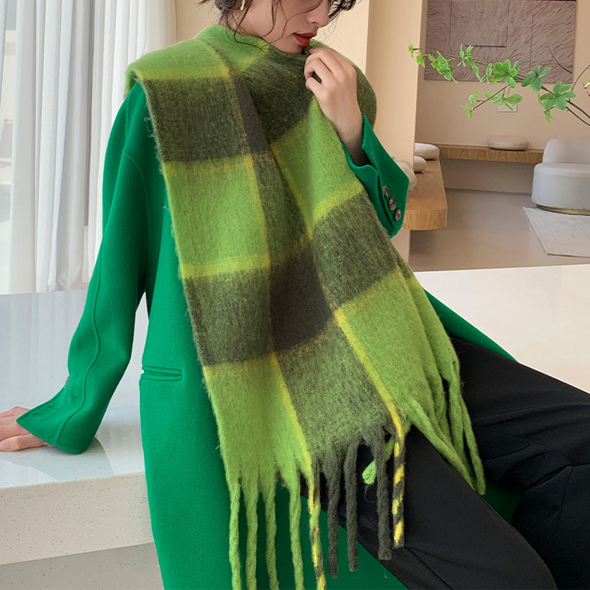 Plush AC Scarf ??Thick Soft Winter Wrap_CWASC2701